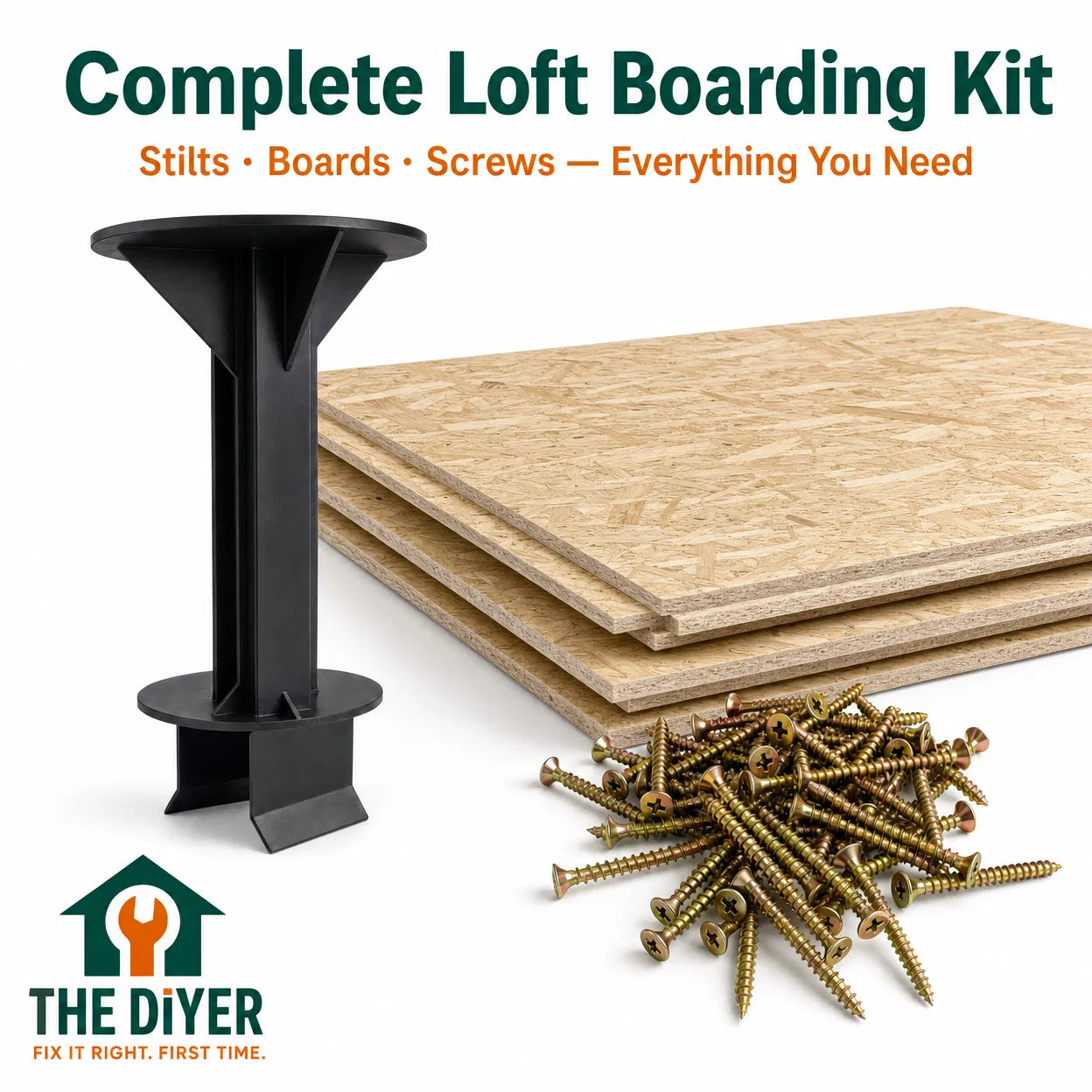 Complete Loft Boarding Kit — Stilts, Boards & Screws
